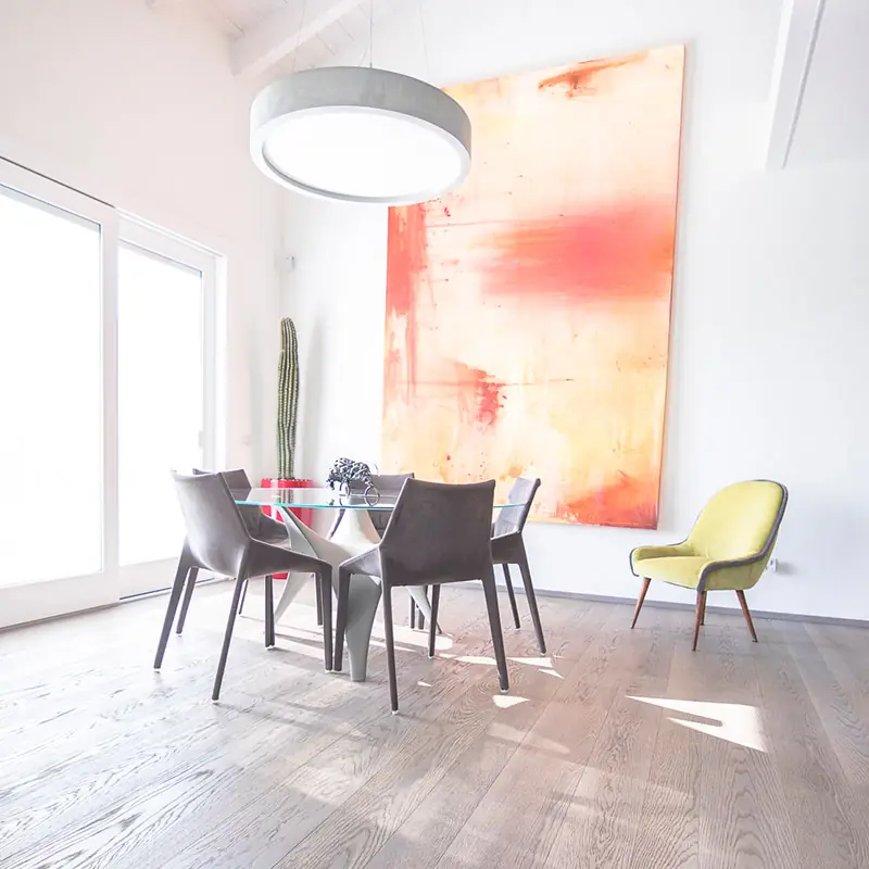 Interno con parquet Magri Parquet fotografato con luce naturale